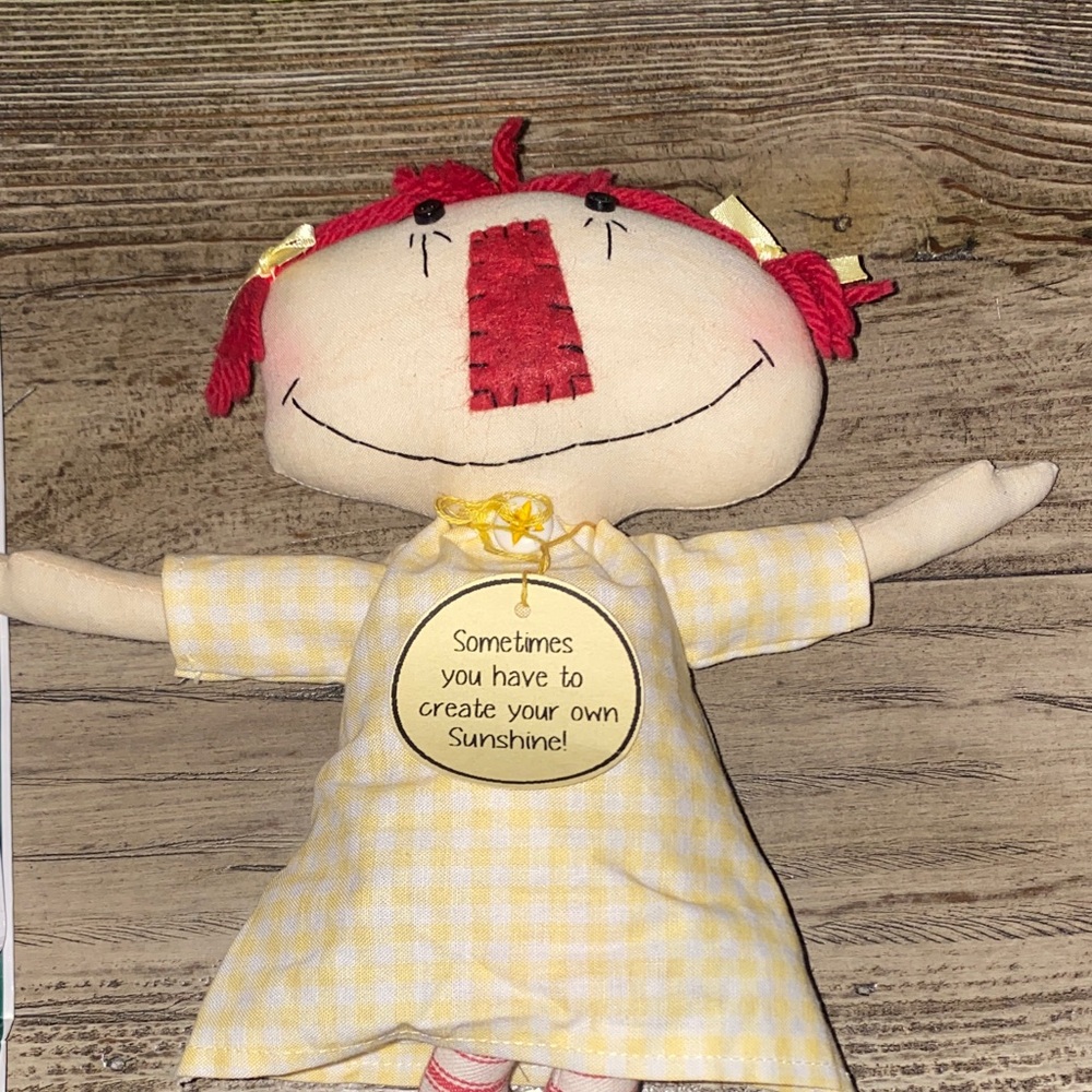 Adorable Doll with Yellow Dress and Red Hair fml SUNSHINE CURATED